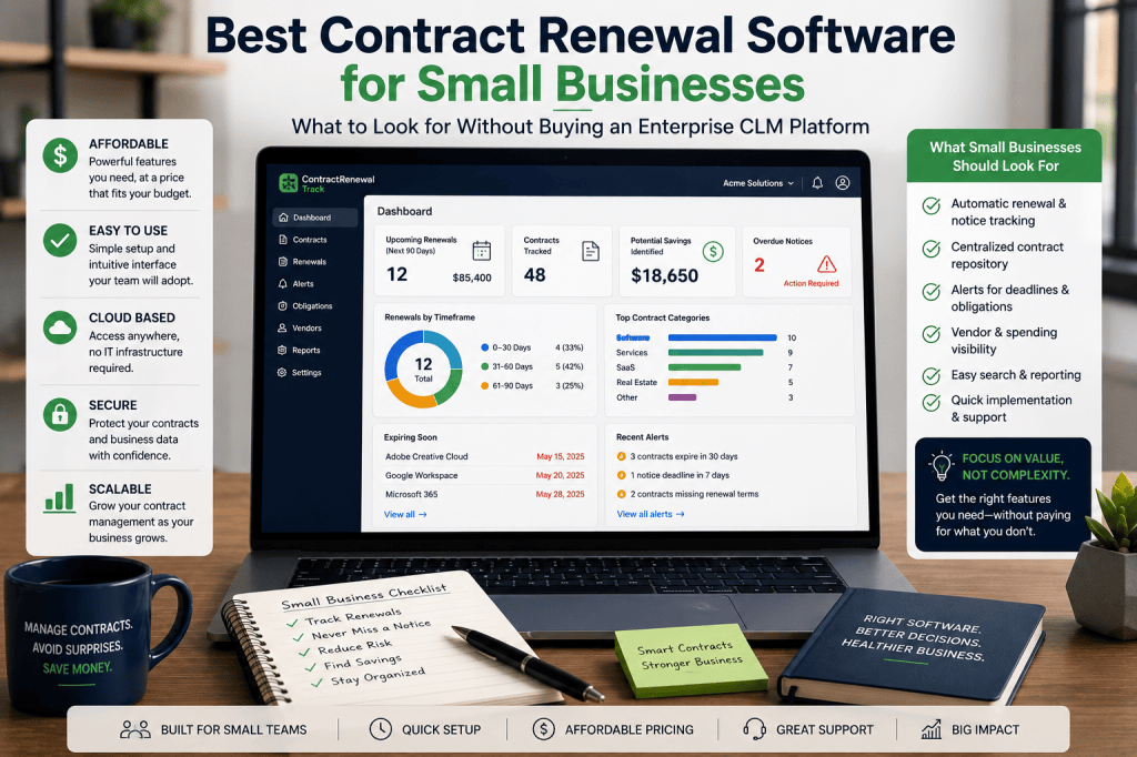 Best Contract Renewal Software for Small Businesses: What to Look for Without Buying an Enterprise CLM&nbsp;Platform