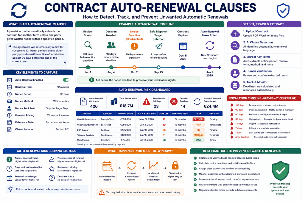 Contract Auto-Renewal Clauses - How to Detect, Track, and Prevent Unwanted Automatic Renewals