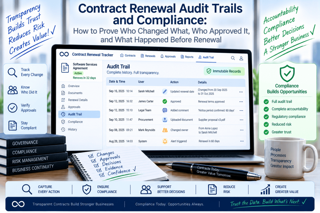 Contract Renewal Audit Trails and Compliance: How to Prove Who Changed What, Who Approved It, and What Happened Before&nbsp;Renewal