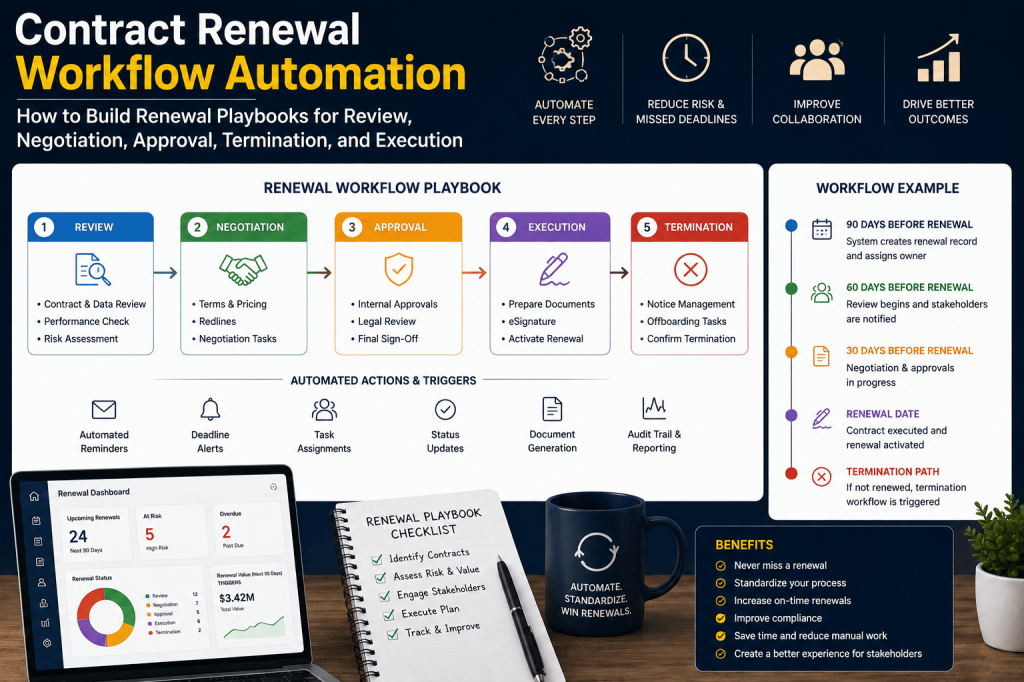Contract Renewal Workflow Automation: How to Build Renewal Playbooks for Review, Negotiation, Approval, Termination, and&nbsp;Execution