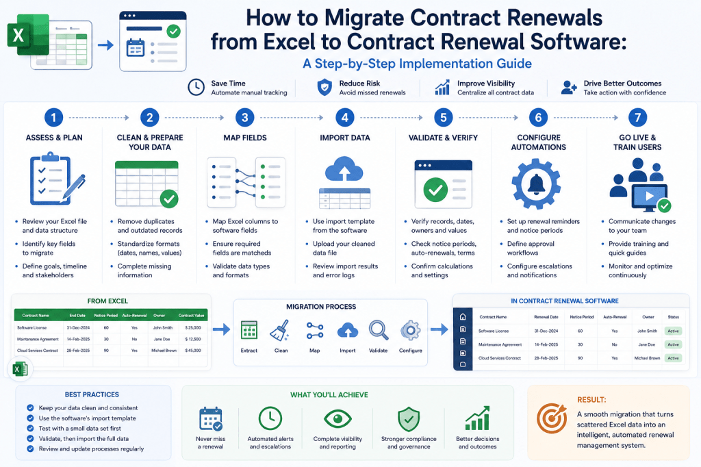 How to Migrate Contract Renewals from Excel to Contract Renewal Software - A Step-by-Step Implementation Guide